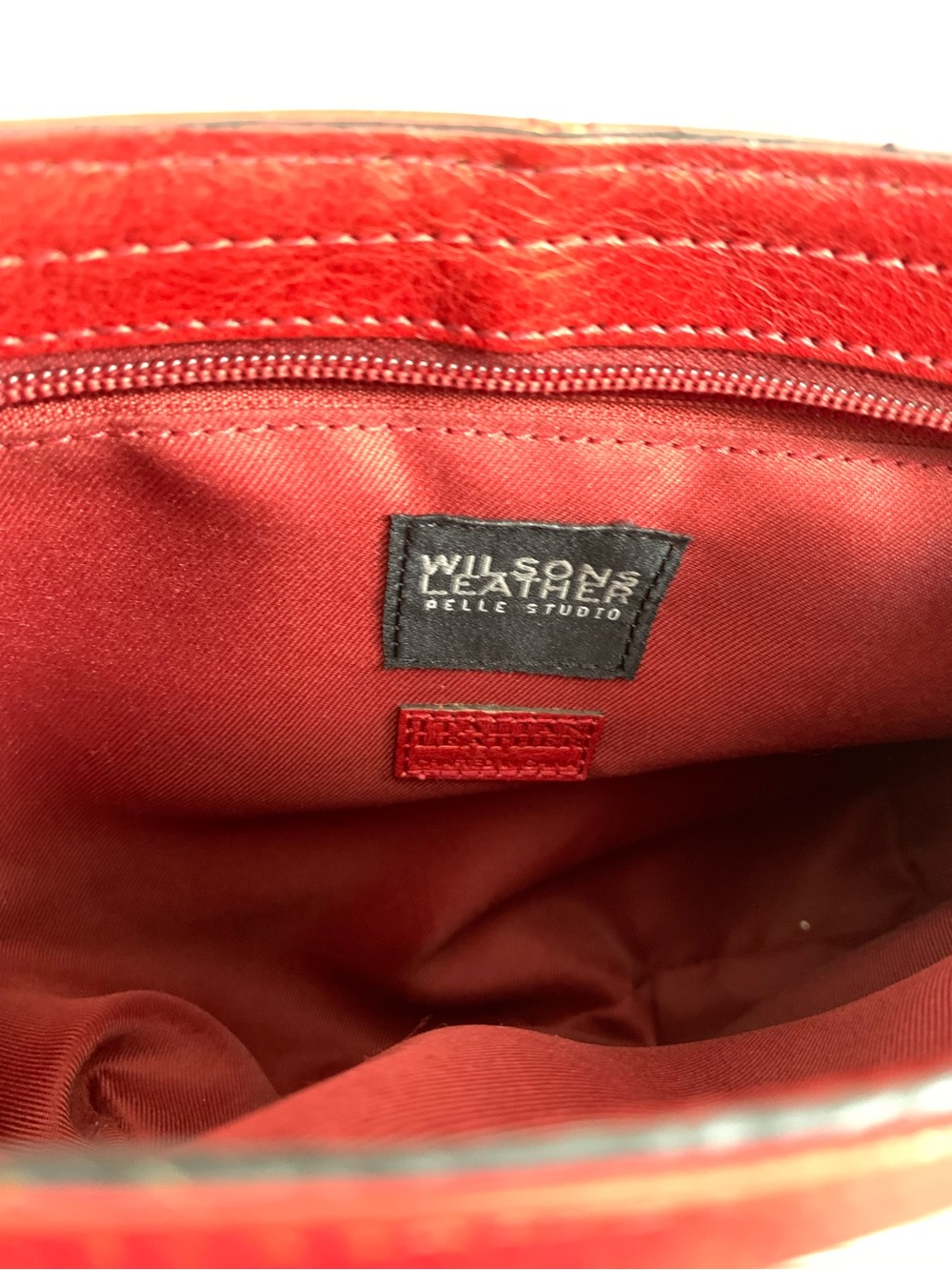 Wilsons Leather Red Leather Shoulder Bag with Single Strap - Picture 7 of 9